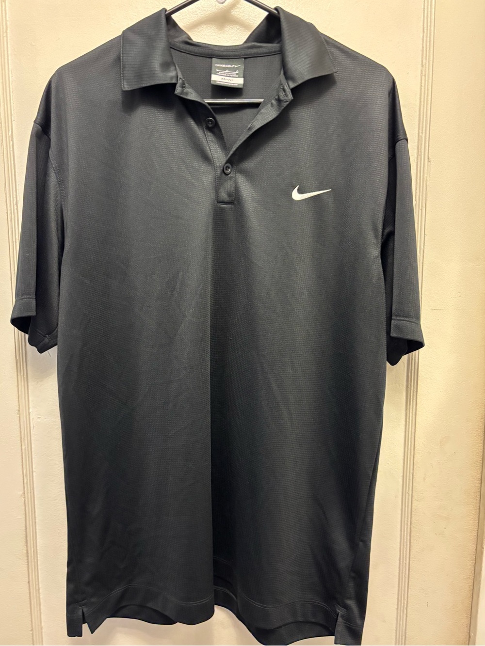 Men's NIKE GOLF Polo Shirt Dry-Fit Size Large Color Black